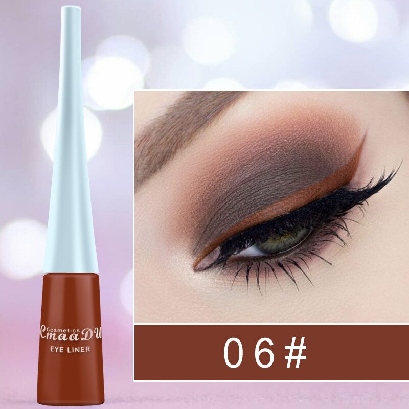 12 Kleuren Neon Vloeibare Eyeliner Potlood Waterdichte Kleurrijke Blauw Groen Geel Wit Eye Liner Pen Vrouwen Make-Up Ogen Cosmetica: A 06