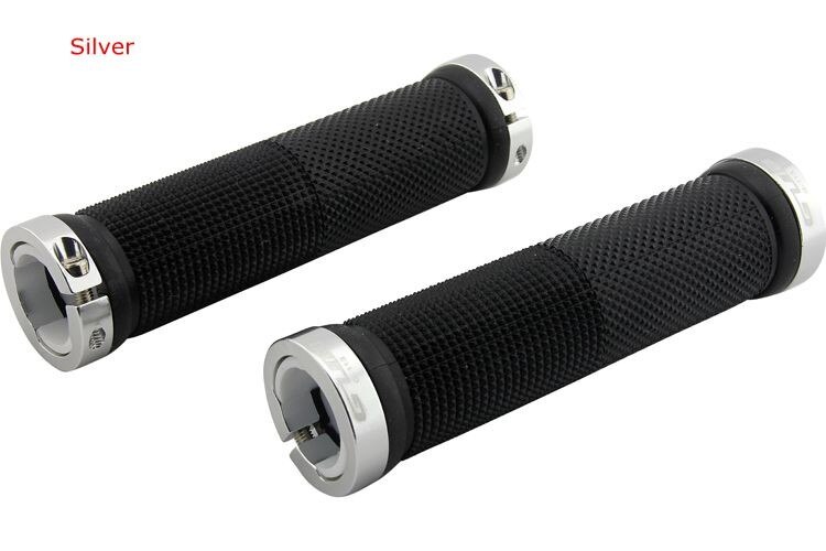Mountain Bike Grip Lock On Cycling Double Lockable Handle Grip for MTB Bike Handlebar Bicycle Grip Bike Aluminum Alloy+Rubber: Silver