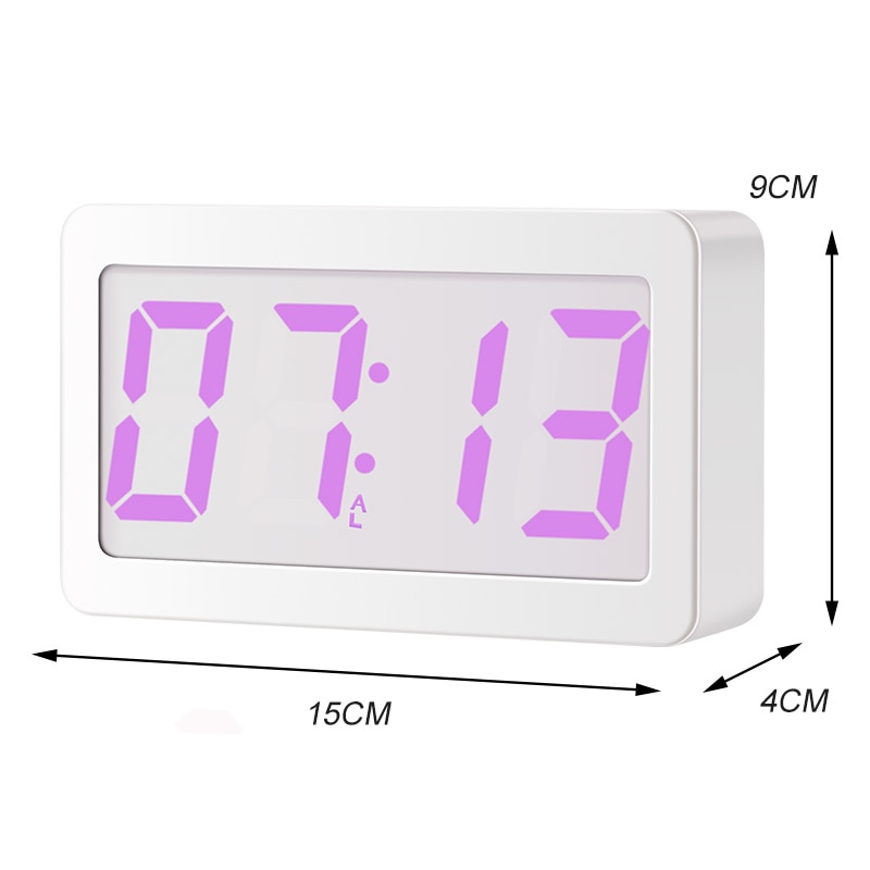 Digital Alarm Clock Color Changing Sounds Control Temperature Date Display LED Alarm Clock Brightness Adjustable table Clock