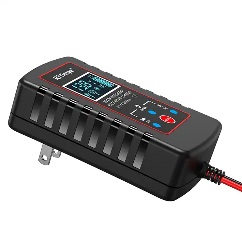 Carregador de bateria do carro para o veículo automotivo, reparo do pulso, acidificado ao chumbo, automóvel, motocicletas, exposição do LCD, 6V, 12V, UE, EUA