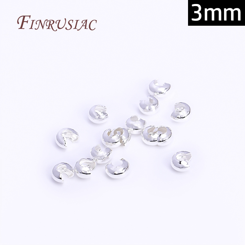 50-100 stks/partij Messing Ronde Covers Crimp End Kralen 3mm/4mm Spacer Kralen 18K Real vergulde Sieraden Maken Accessoires DIY: M / Rood