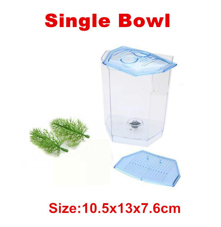 2 Size Acrylic Aquarium Betta-fish Tank Mini Incubator Fishbowl For Fry Isolation Hatchery Guppy Fish Reptile Cage Turtle House: Blue