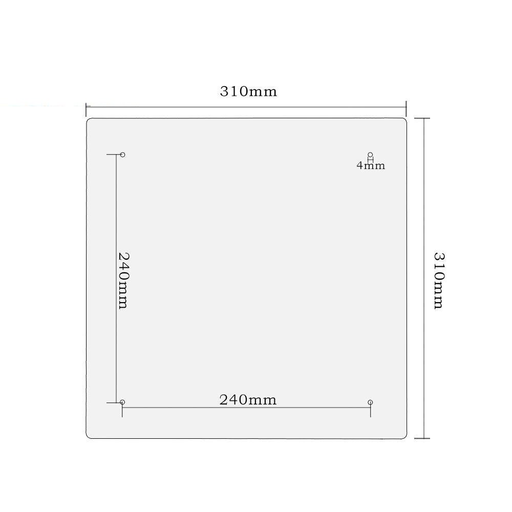 3D Printer Onderdelen Aluminium Heatbed MK3 310*310*3Mm 12V Black MK3 Broeinest Laatste Voor -Bed Ondersteuning 12V/24 Voor Creality 3D CR10
