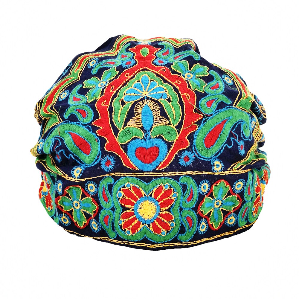 Chapeau pour femmes, Style mexicain ethnique Vintage, broderie de fleurs, Bandanas, imprimé rouge, chapeaux d'hiver pour femmes: Blue