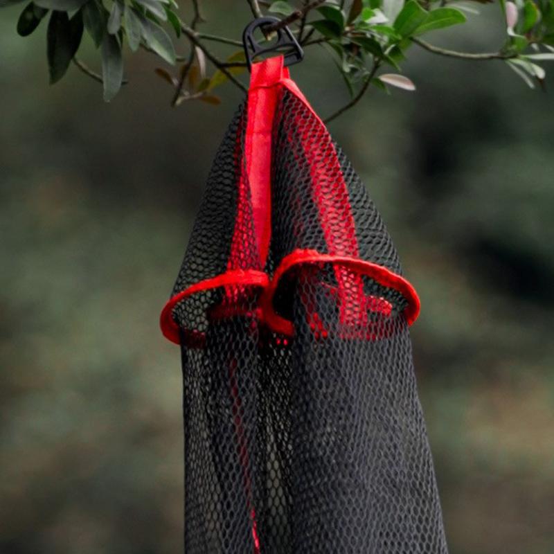 Floating Fish Basket Fishing Bait Mesh Fish Cage Fishing Tools Floating Drawstring Fishing Basket Fish Keeper Net Portable