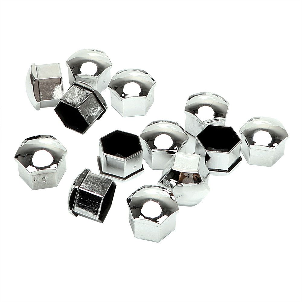 20Pcs Universal Anti-Rust 17mm Chrome Glossy ABS Auto Trim Tyre Wheel Nut Screw Bolt Protection Covers Caps Car Styling