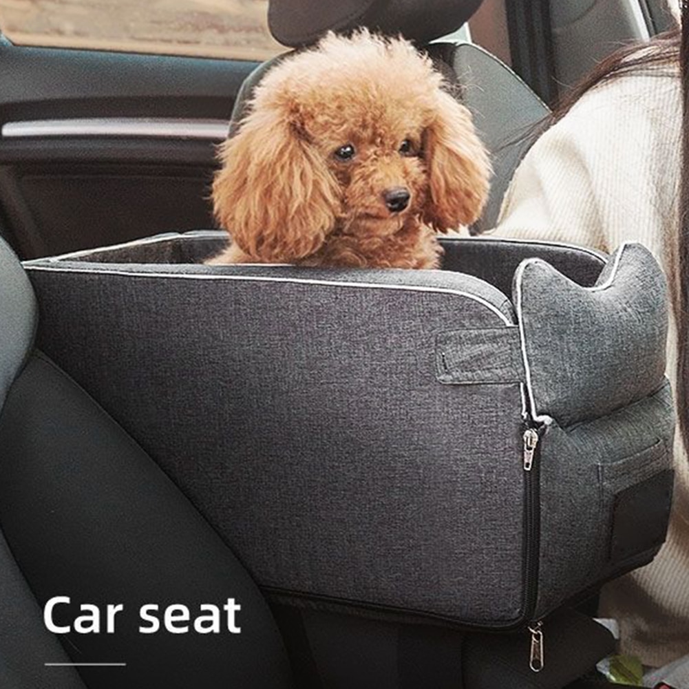 Pet Car Booster Carrier Auto Seat Center Console Dog Cat Nest Pad