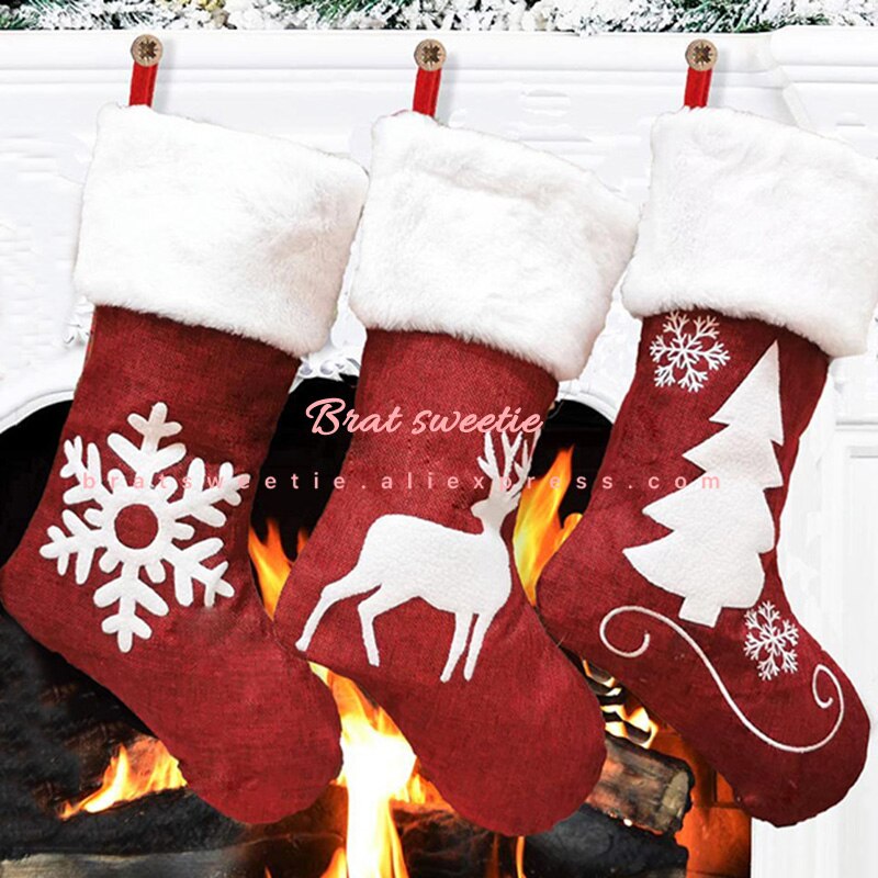 3 Stks/set Grote Faceless Gnome Elanden Pop Kerst Kousen Bag Kerstman Clase Xmas Tree Opknoping Ornament Decoratie Voor Thuis: red Stocking