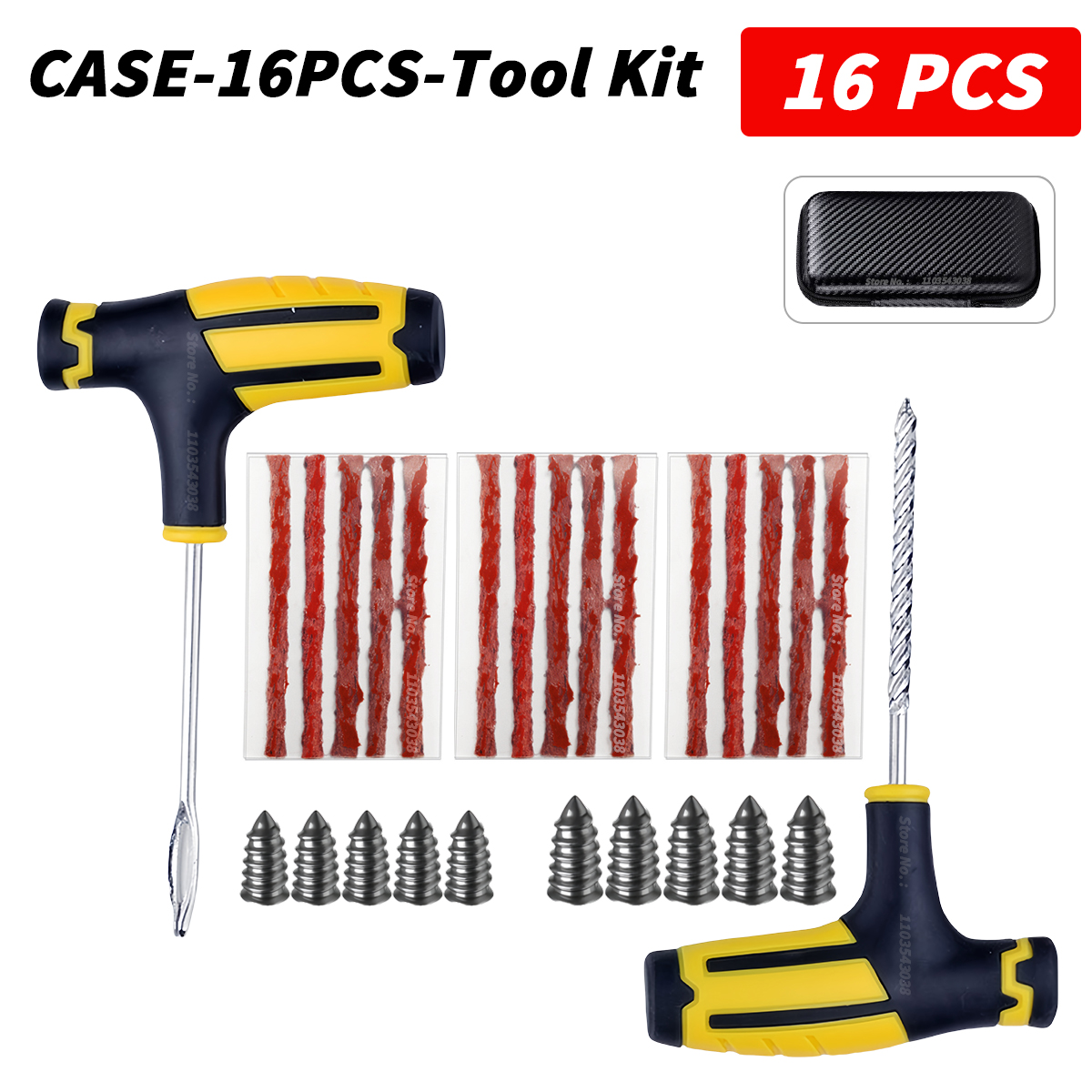 Auto Bandenreparatieset - Lekke Band Plug Gereedschap - Tubeless Bandenstrips - Motor & Fiets: Blauw