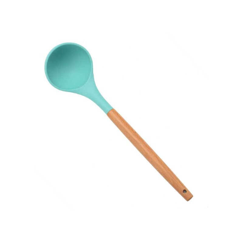 Madlavningsværktøj i silikone med opbevaringsspand spatel ske pasta klør højtemperatur silikone køkkengrej sæt: 9