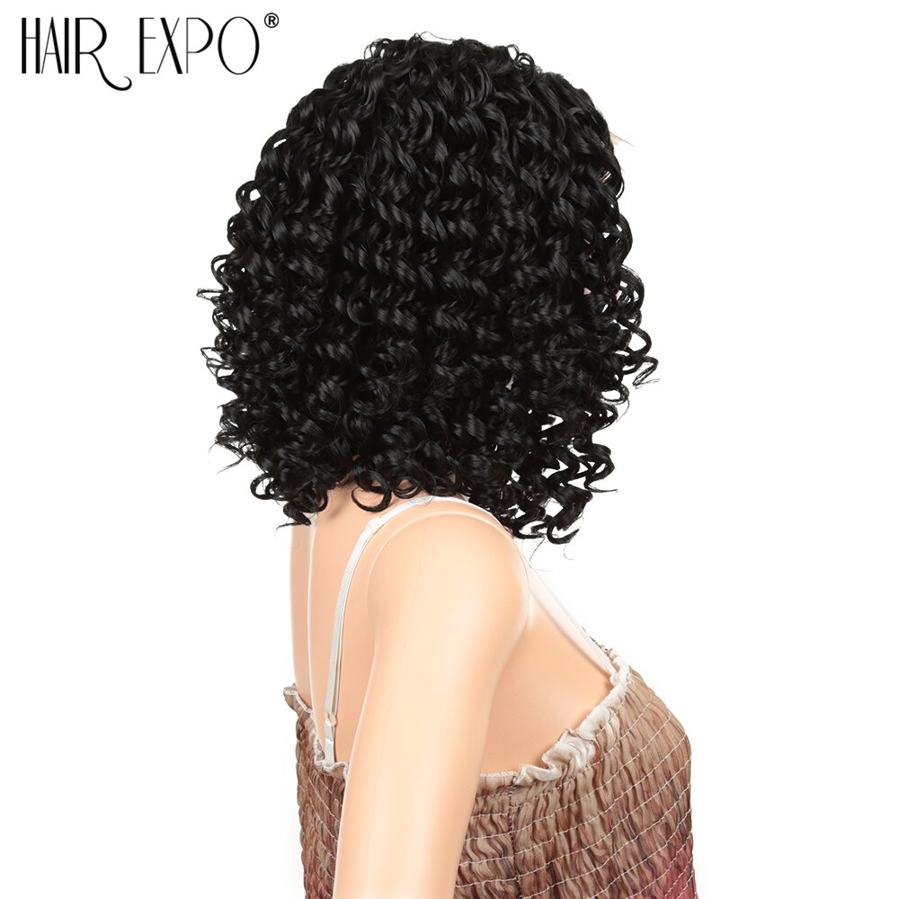 12inch Synthetic Lace Front Wig Afro Hair Short Kinky Curly Glueless Lace Wigs Style For Black Women Hair Expo City
