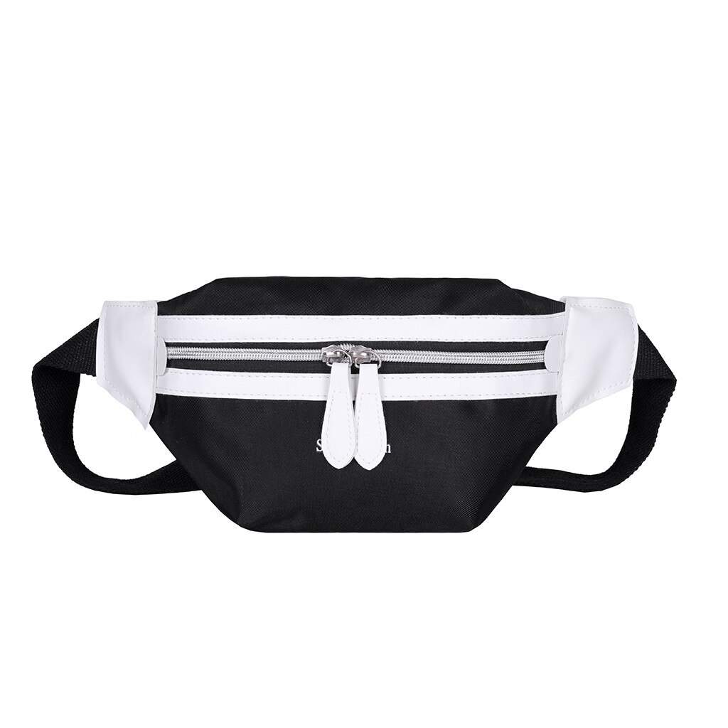 Waist Bag Women Canvas Leisure Panelled Fanny Pack For Girls Letter Bum Bag Packs Chest Crossbody bag Belt riñonera#15: A