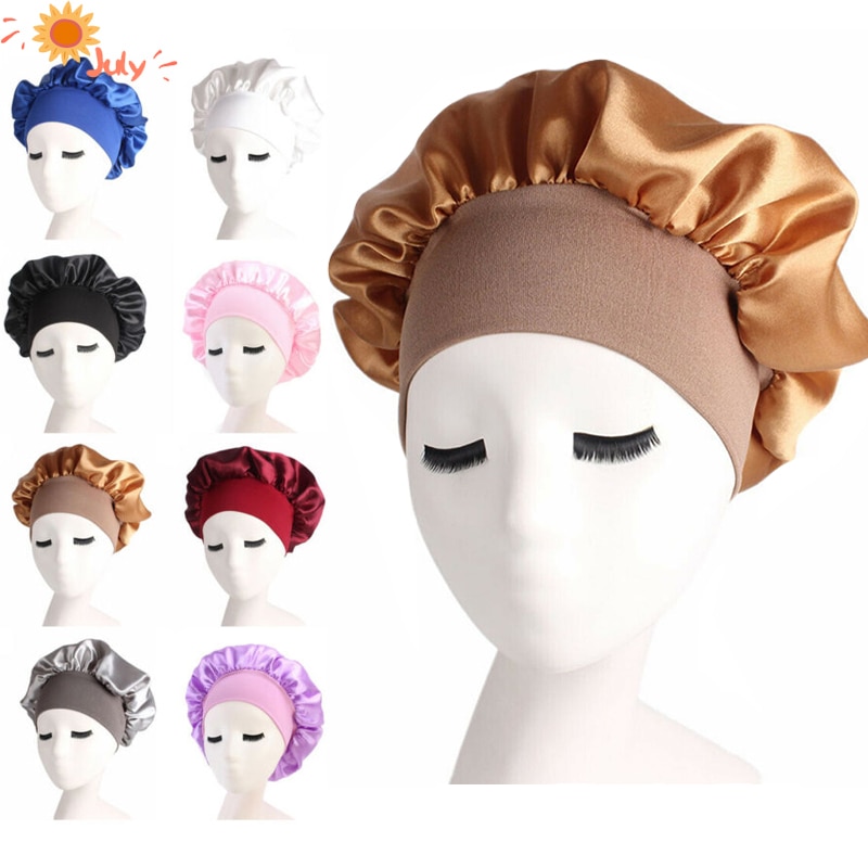 Hair Bonnet for Sleeping Satin Hair Wrap Silk Night Sleep Cap Bonet Satin Long Hair Care Hats for Women Head Cover Shower Cap