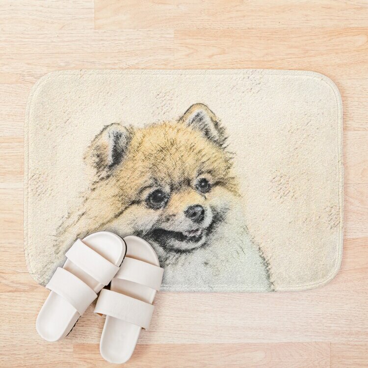 Pomeriaan (oranje) badmat deurmat welkom thuis rechthoek antislip tapijt kleed slaapkamer entree vloermatten
