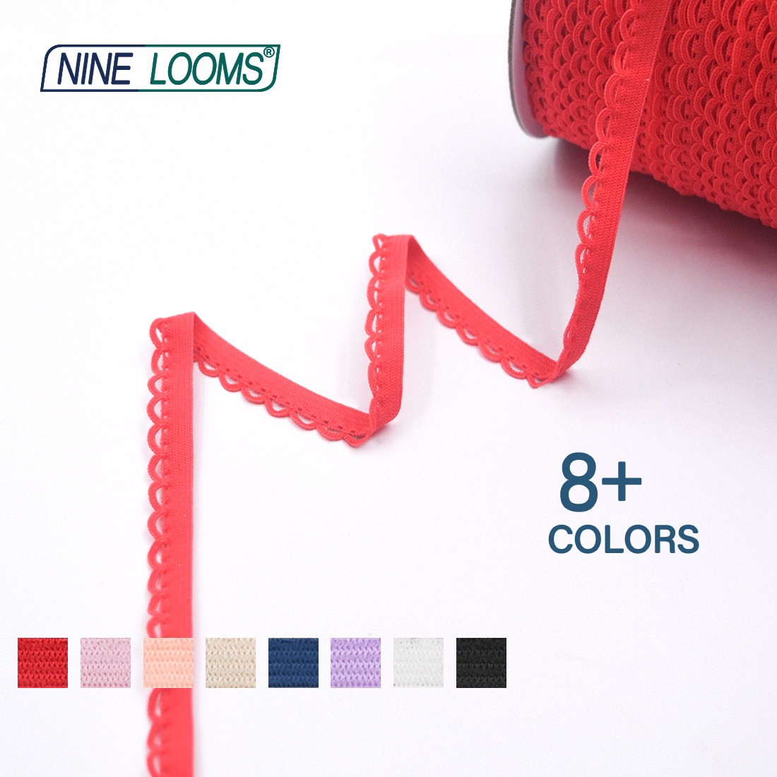 NINE telares-banda elástica de 3/8 "y 10mm de ancho para ropa interior, sujetador y pantalones, accesorios de costura hechos a mano, 2, 5 y 10 yardas accesorios de costura correas para bolsos bies para costura