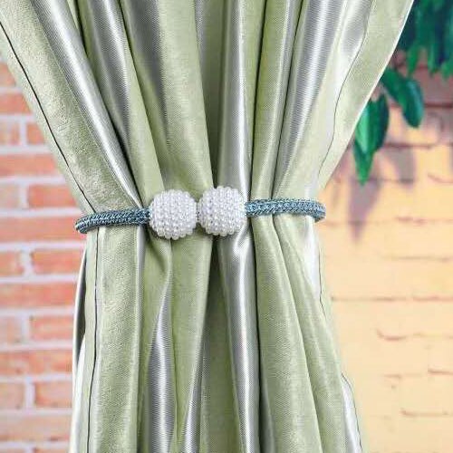1pc perle magnetiske gardinclips tieback spænde clips kugle gardinholdere tie back gardin tilbehør boligindretning: Grå