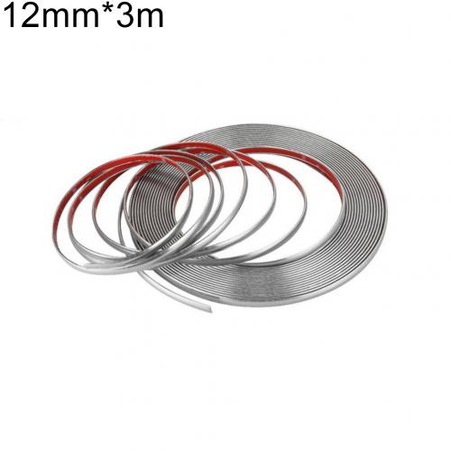 Universal 6mm 15mm 18mm 22mm Car Chrome Moulding Strip Trim Soft PVC Auto Exterior Moulding Strip Protector: 12mm x 3m