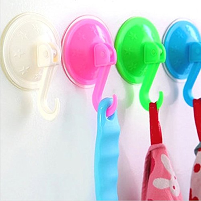 Hang Haak Vacuüm Zuignap Haak Zuignap Muurhaken Gratis Van Punch Plastic Haak Keuken Badkamer Accessoires Willekeurige Kleur