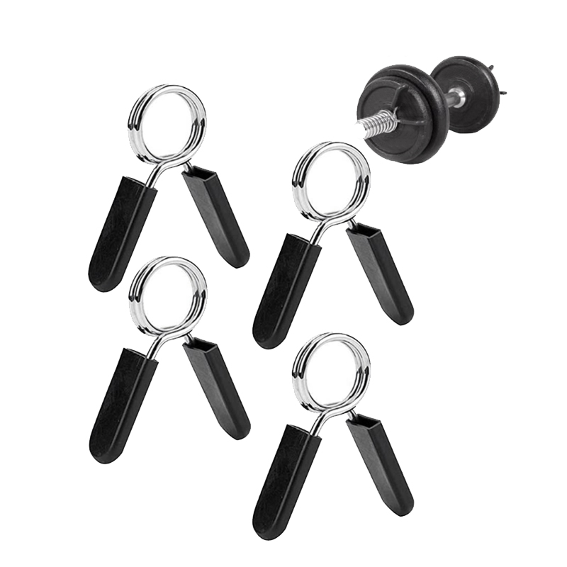 Paquete de 4 collares de resorte para Mancuernas, pinzas de Clip para Mancuernas de ejercicio, gimnasio, entrenamiento de Fitness, levantamiento de pesas