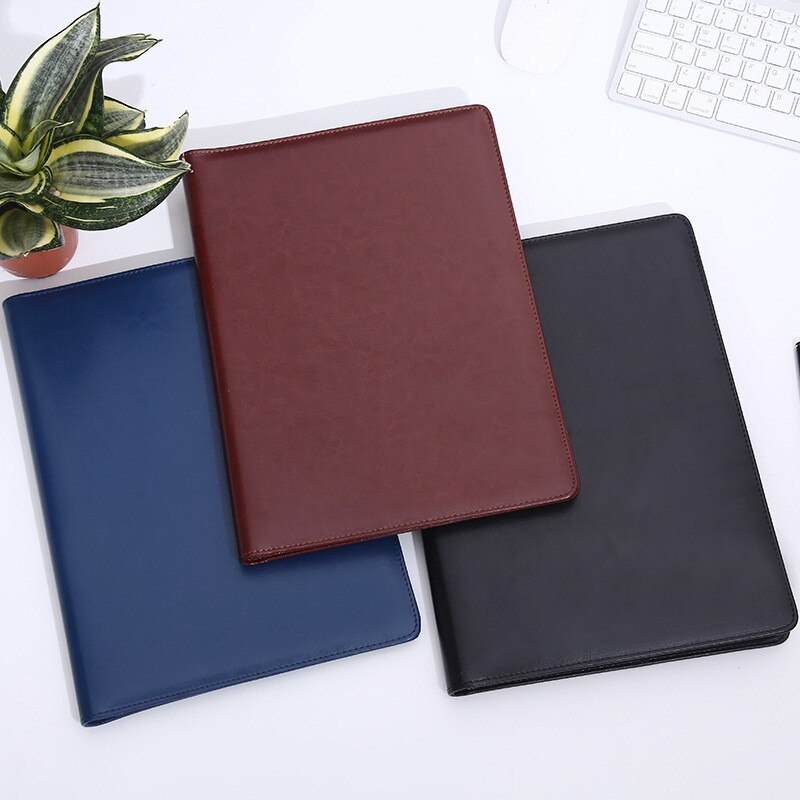 Multifunctionele Padfolio A4 Pu Leather Portfolio Bindmiddel Visitekaartje Document Organisator Conferentie Notepad Map Caculator