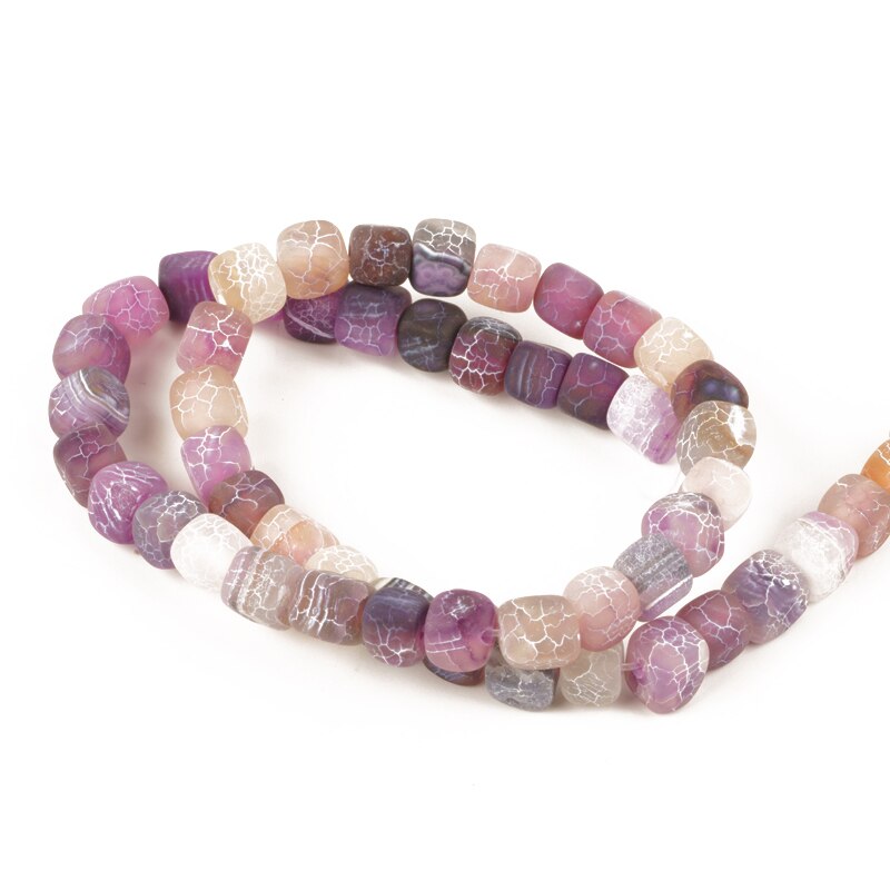 16 Colors Natural Stone Square Dragon Veins Agates Beads Loose Beads 8mm 50pcs Needlework DIY Necklace Bracelet: ZFX-FH008