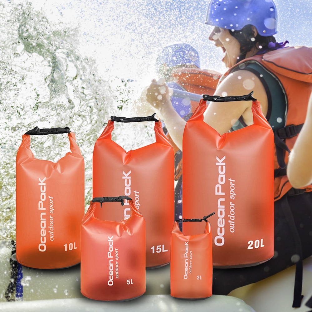 Bolsa seca plegable impermeable de PVC bolsa de agua mochila para nadar Rafting kayak canotaje bolsa de almacenamiento de pesca