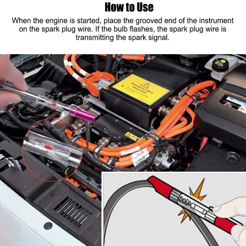 Car Spark Plug Tester Ignition Test Pen Ignition System Wires Coil Test Check Pen Disassembly Free Ignition Tester