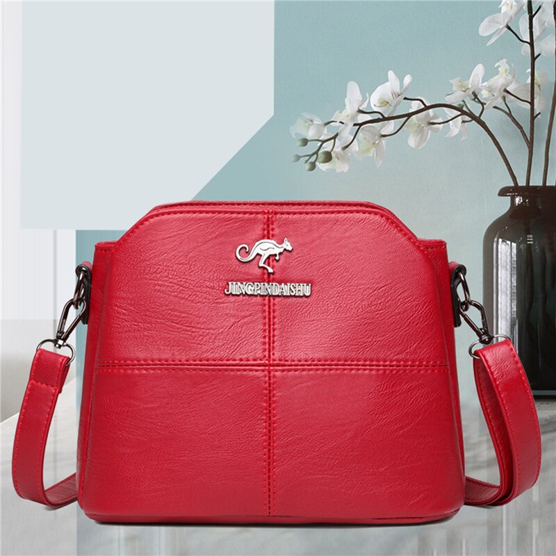 Soft Leather Middle-aged Mother Shoulder Bag All-match Casual Diagonal Bag High Capacity Women PU Handbag