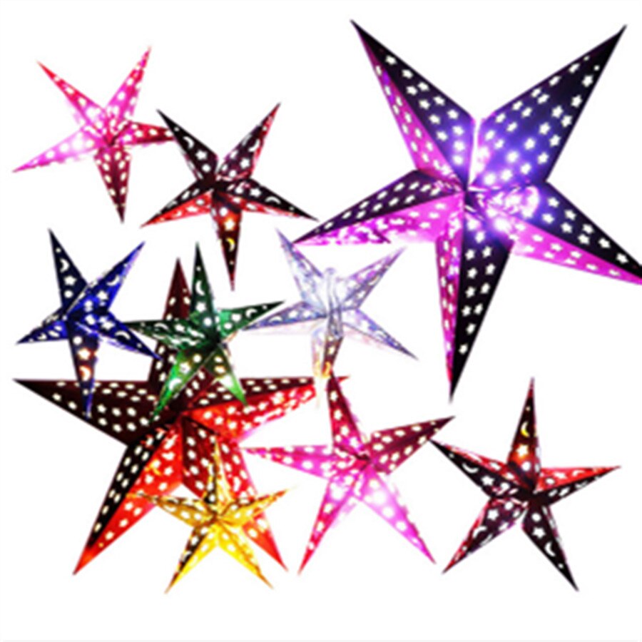 1PC 30cm-45cm-60cm Shiny Star Paper Lampshade lanterns Party Decoration Craft For Wedding Christmas Party Decoration Supplies