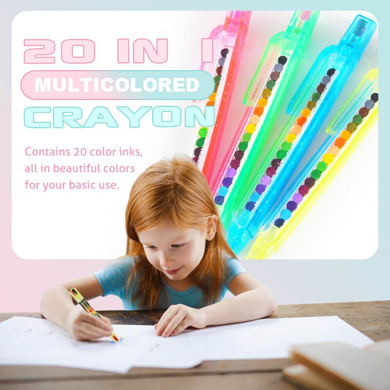 20 In1 Stapelen Punt Kleurpotloden Diy Tekening Pen 20 Kleuren Verwisselbare Graffiti Potlood Portable Voor Outdoor Schetsen Of School