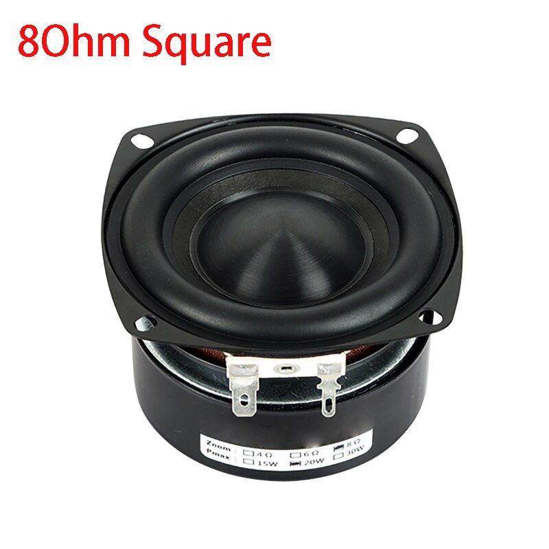 Haut-parleur de caisson de basses 3 pouces, 4, 8ohm, 25W, HIFI, pour Home cinéma, Audio, DIY, accessoire 1 pièce: Square 8 ohm speaker