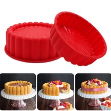 Chocolate Cake Pan Round Silicone Cakes Pan Sponge Flan Mold Strawberry Shortcake Baking Pan Silicone Molds 8 Inch