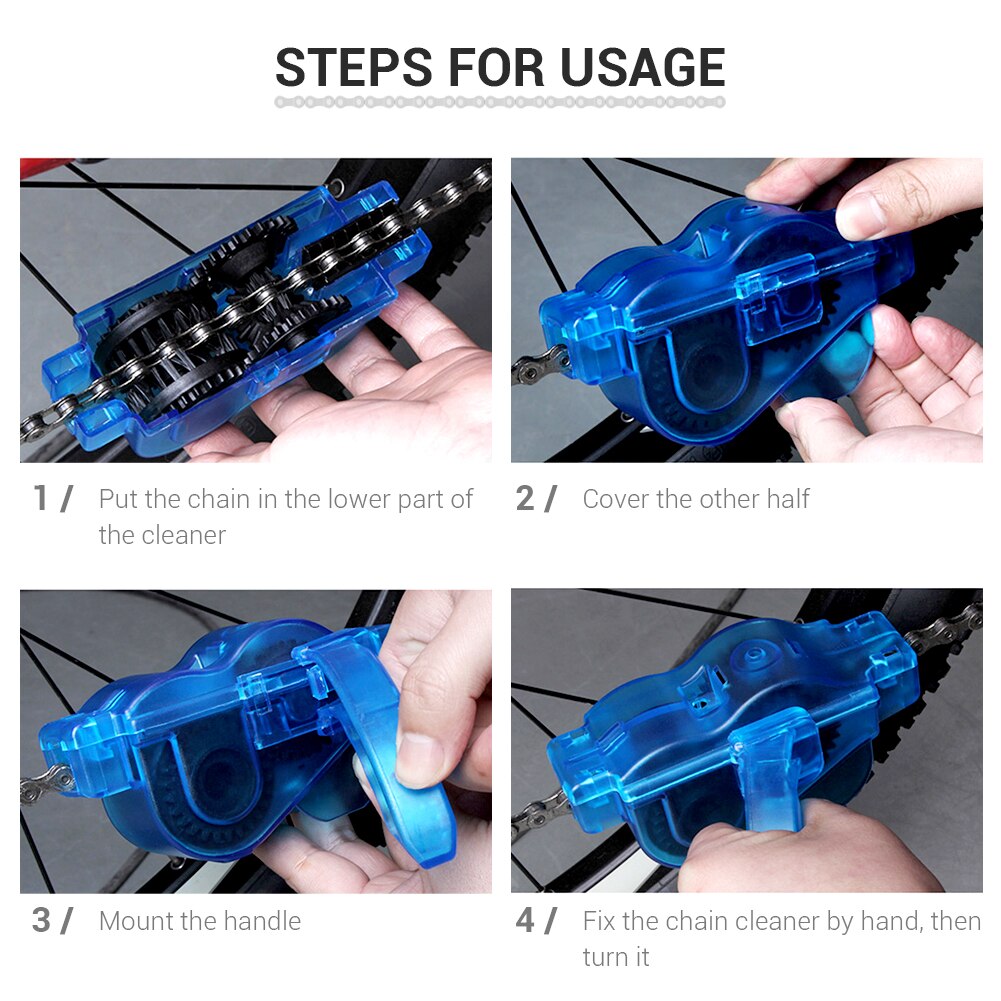 Portable Bicycle Chain Cleaner 3D Chain Brush Wash Tool Set Scrubber Wash Tool Mountain Cycling Cleaning Tool