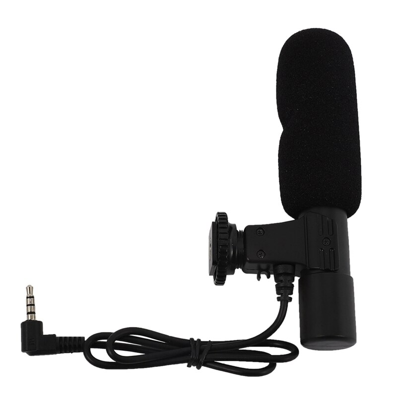 EW-73D Lens Hood Shade Protector Cover with 3.5mm External Stereo Microphone Mic