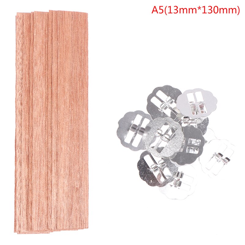 10Pcs 8Mm 10Mm 15Mm Houten Kaarsen Wieken Met Onderhouder Tab Lont Core Diy Kaars Maken Levert parffin Wax Accessoires: 5