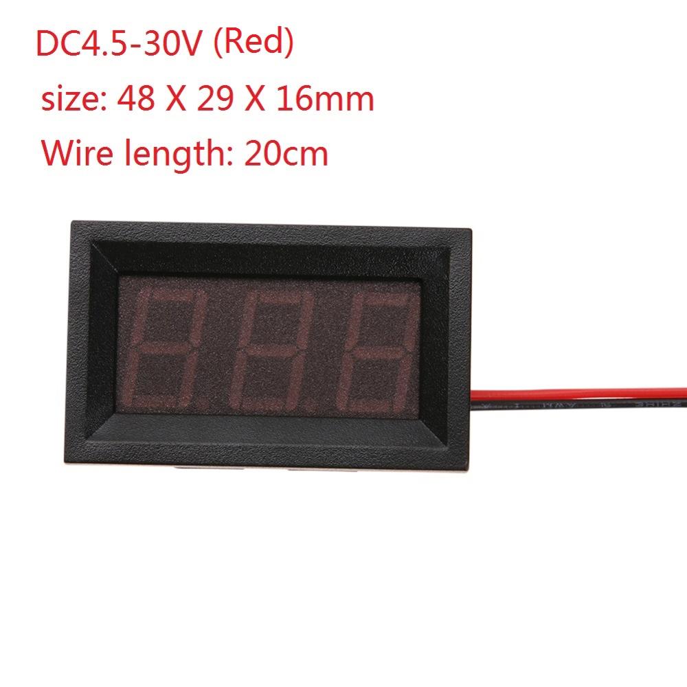 Mini Voltmeter Tester Digital Voltage Meter Voltage Test Battery DC 2.4V-30V 2 Wires for Motorcycle Car LED Display Gauge: b
