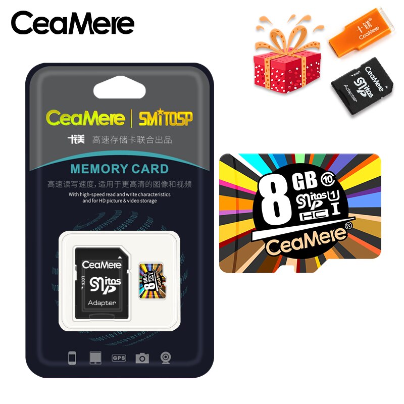 Ceamere micro sd-kort klass 10 uhs -1 8gb klass 6 16gb/32gb u1 64gb/128gb/256gb u3 minneskort flashminne microsd för smartphone: Sm-tf -xc8gb