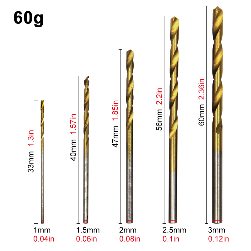 Conjunto de broca helicoidal banhada a tit&acirc;nio, 50... &ndash; Grandado