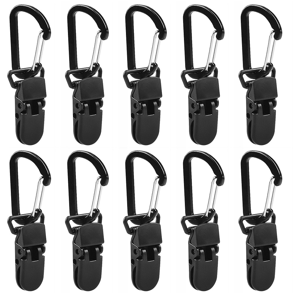 30 stuks tentclip, verstelbare, stevige, winddichte luifelklem van kunststof, voor buitenkampeertenten, krokodillenklem, kunststof klem met grijpklem