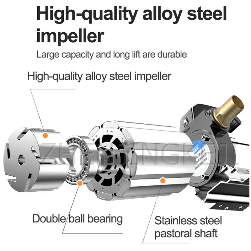 Small Portable Electric Oil Suction Pump Large Flow 12/24/220V Stainless Steel Diesel / Kerosene Self-priming Suction Oil Pump