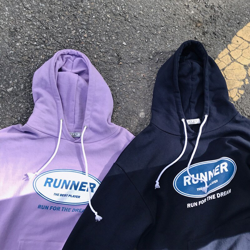 Outdoor Spring Autumn hip hop loose pullover teenagers joggers street hoodies men boys letter printed coat