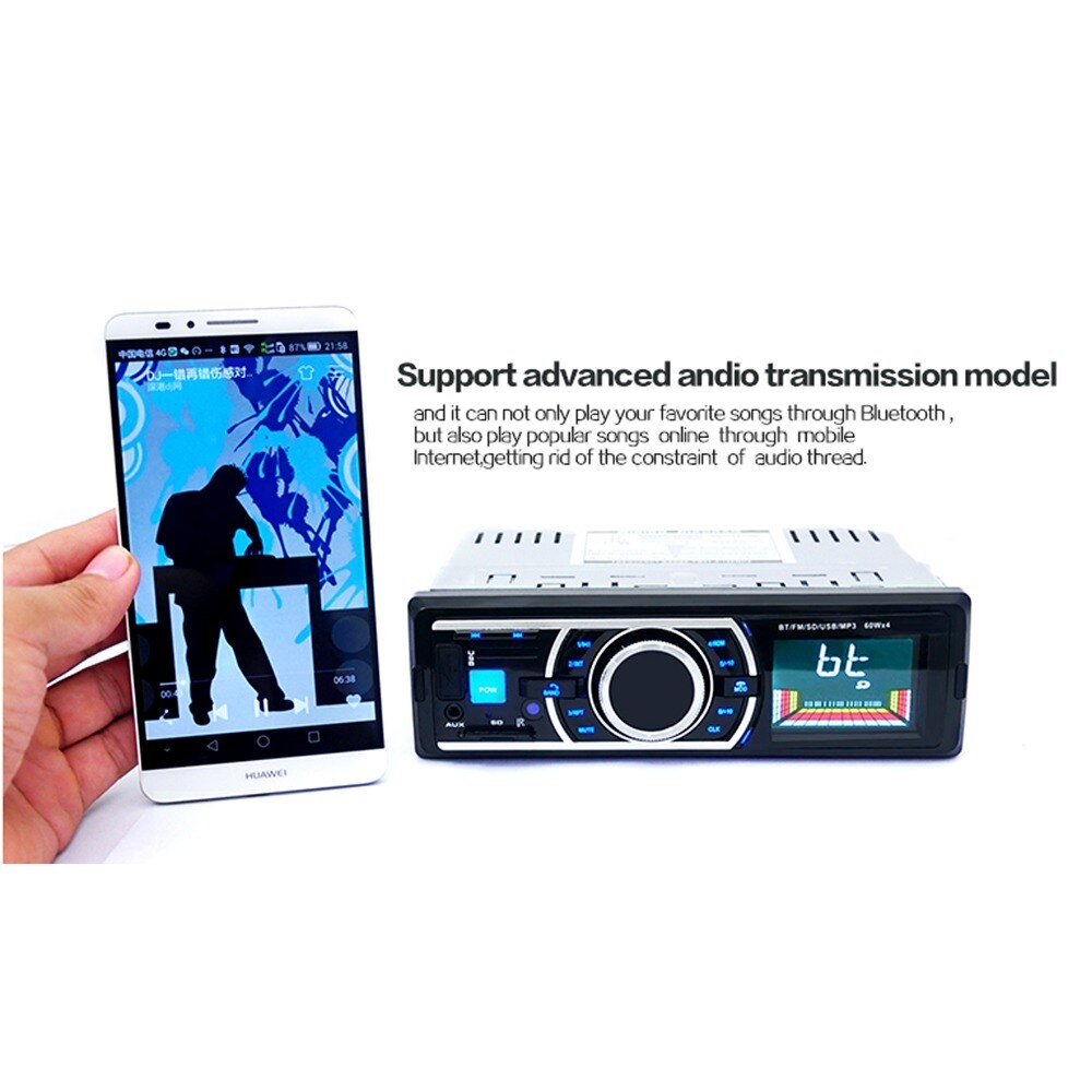 DC 12V Bluetooth Car Stereo Audio MP3 Player 60W*4 FM Radio Aux Input Receiver Car HandsFree SD USB with Remote