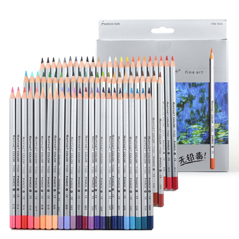 Marco 24/36/48/72Colors Raffine Soft Non-toxic Color Pencil lapis de cor Oil Colored Pencils for School Supplies
