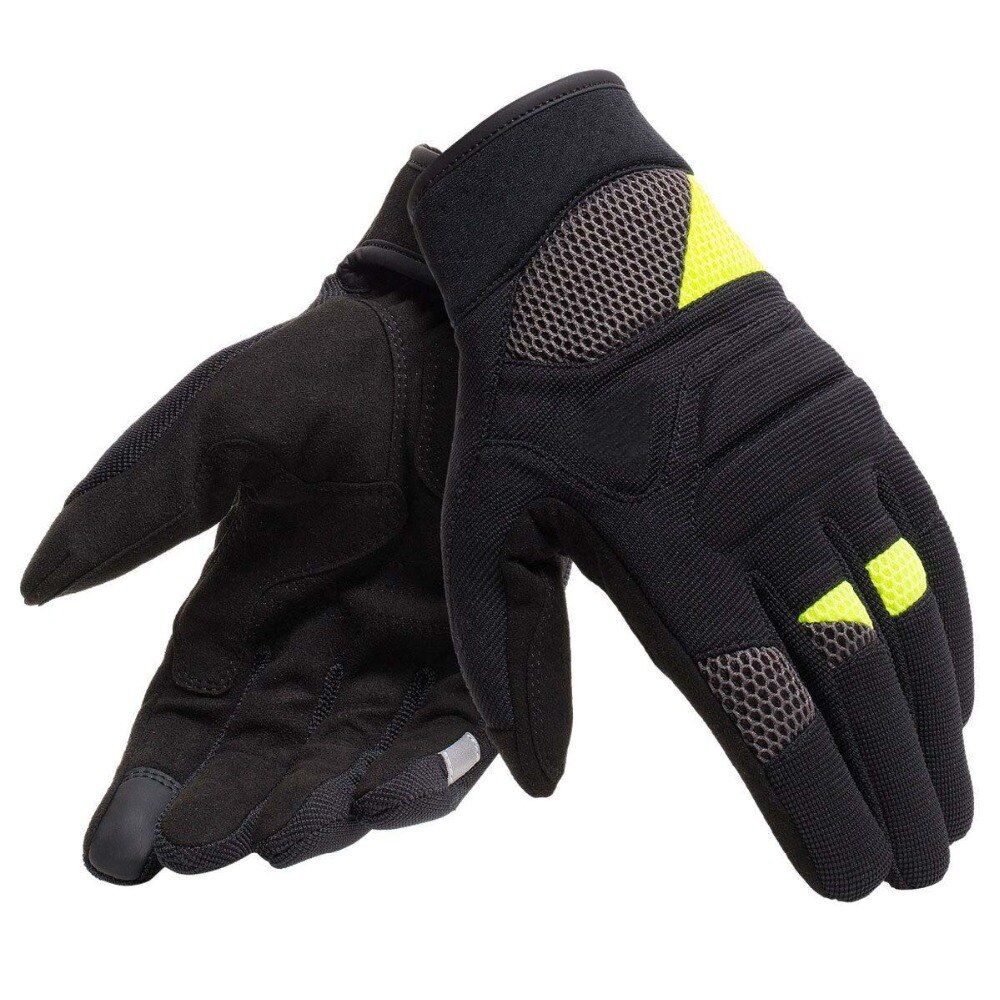 Dain Fogal Unisex textiles guante para motocicleta Scooter bicicleta MTB Carretera negro guantes para hombre mujer Unisex: Black Yellow / XL