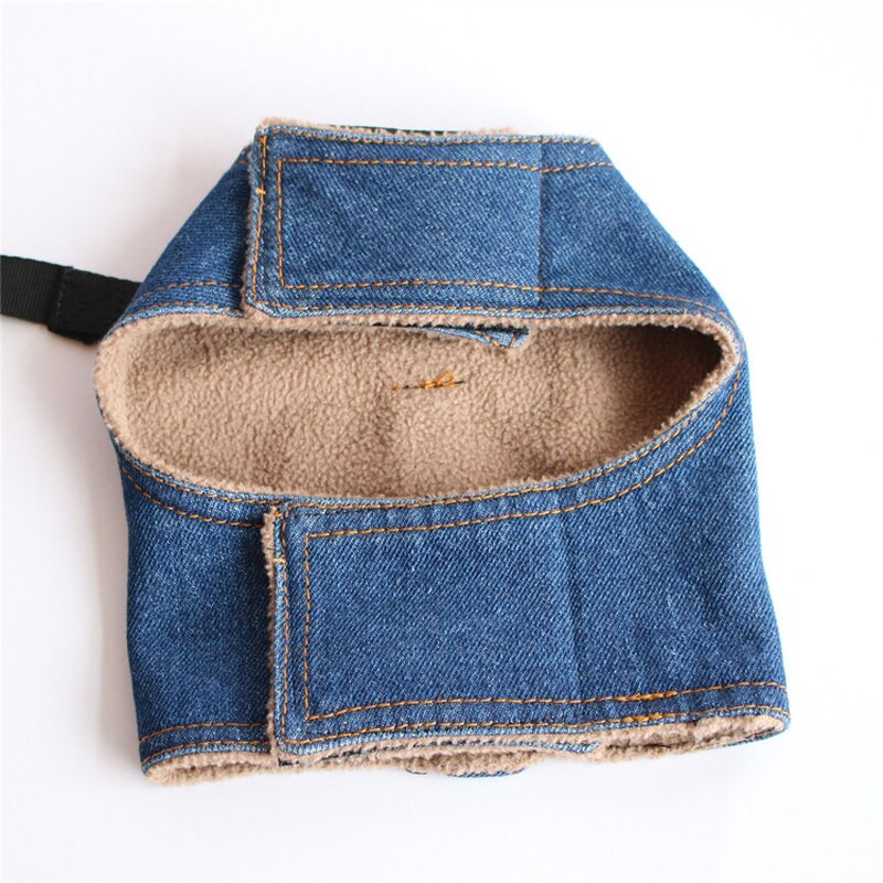 Denim Harnas Hond Aangelijnd Set Winter Warme Fleece Gevoerde Puppy Vest Harnas Voor Kleine Honden Katten Lopen Borstband Huisdier levert