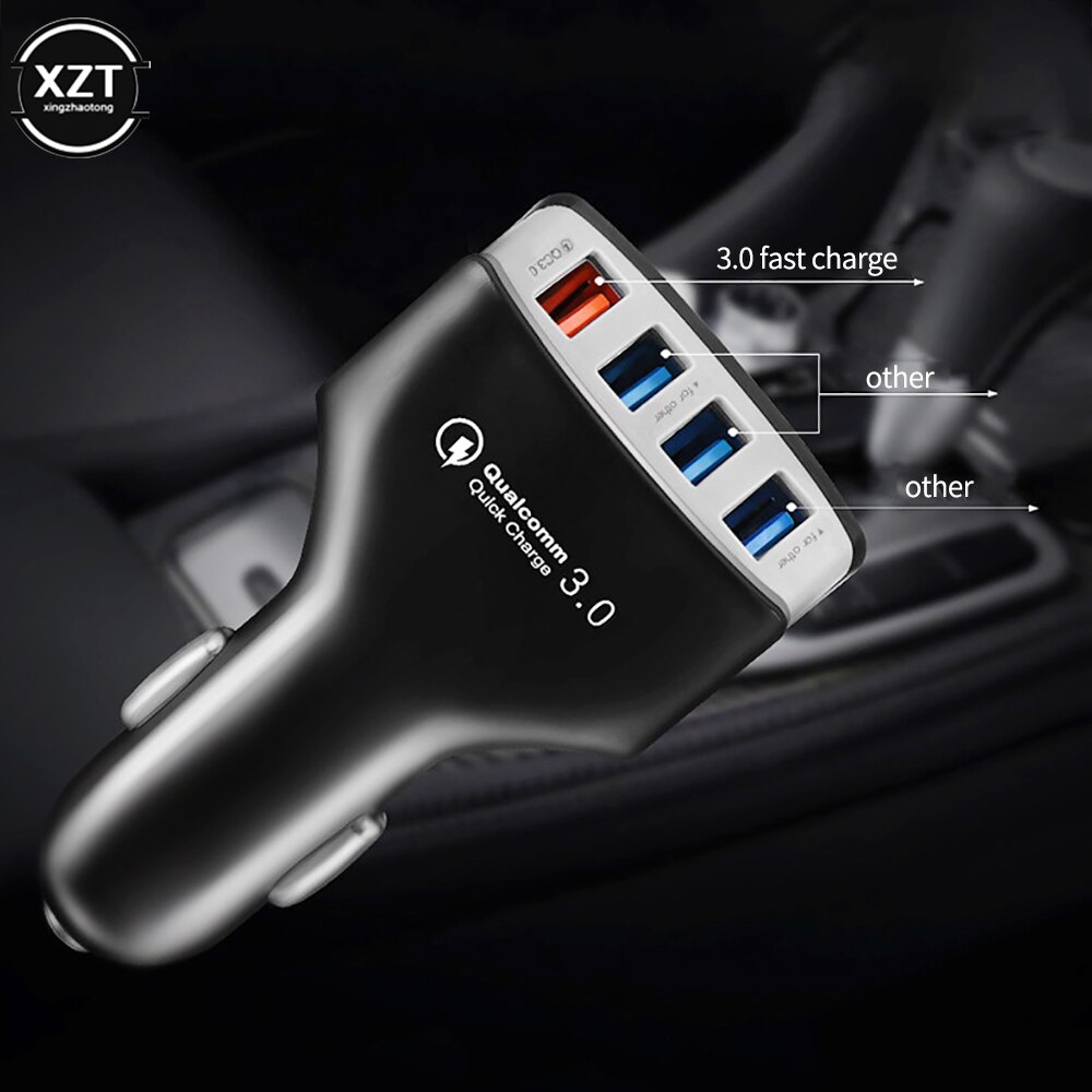 NEUE Auto Ladung 4 Hafen USB Auto Ladung Schnell Ladegerät QC 3,0 praktisch Ladung Adapter Für iPhone Samsung Auto praktisch