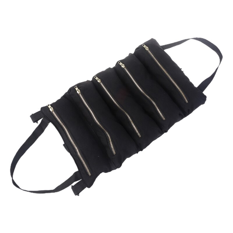 Roll Up Tool Bags Set Multi-Purpose Tool Pouch Wrap Roll with Zipped Compartments Tools Tote Carrier for Wrenches