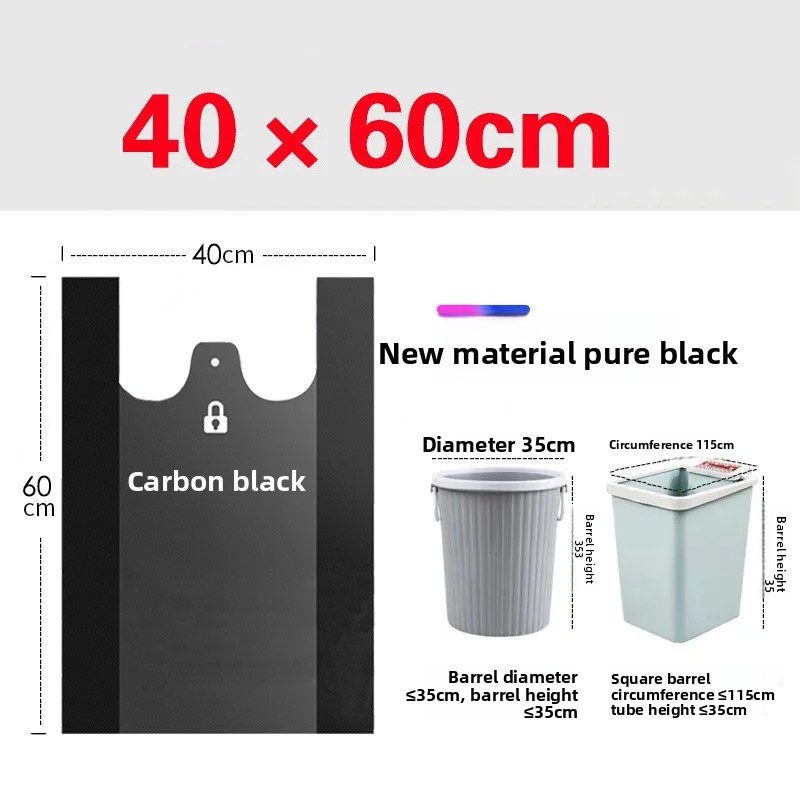 Svarte søppelsekker til svart vest, 40*60 engangs kjøkken, kommersiell bruk, håndholdte rengjøringsposer av plast, husholdningsavfall