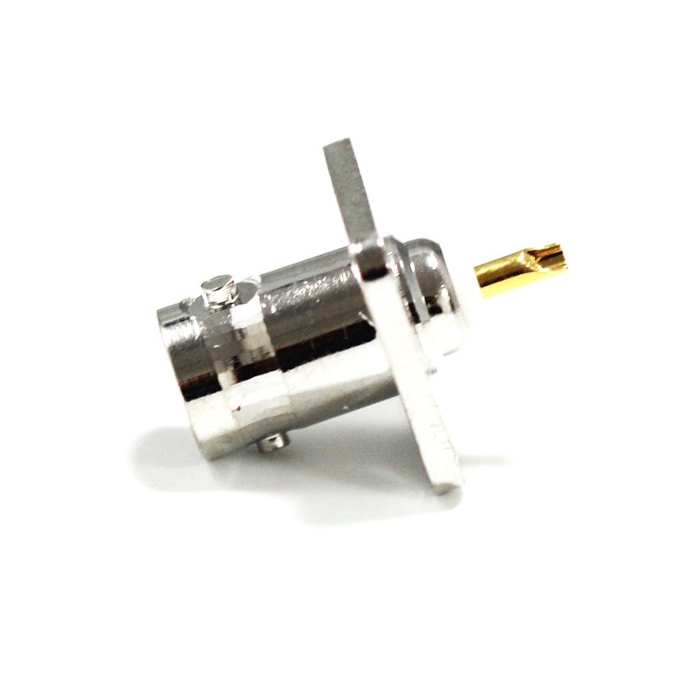 1PC BNC Female Jack RF Coax Connector 4-hole Panel Mount Flange With Solder Cup Straight Terminal