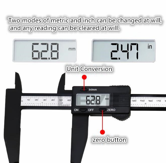 12Inch 300Mm Elektronische Digitale Schuifmaat Grote Lcd Plastic Digitale Schuifmaat Met Lange Kaak Micrometer